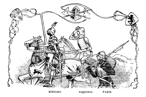 Artistic Illustration of the Pythian ranks of Knight, Esquire, and PAge